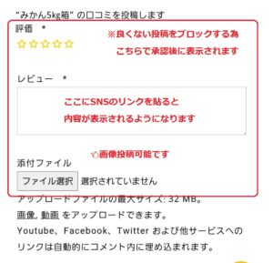 コメントを記入して送信ボタンをクリック